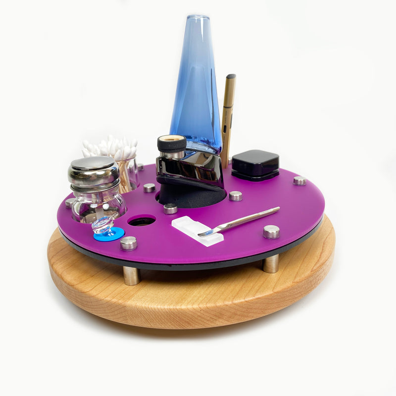 Puffco Peak or pro Lazy Susan Rig Station with Hot Knife slot
