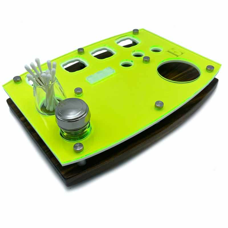 Neon Green E Tray Rig Station Organizer for Puffco Brand PEAK Portable Dab Vaporizer