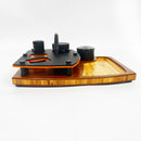Venty by Storz & Bickel ~ Smoke Session Organizer Tray with Prep Area, Grinder, Storage Jar, Ash Can, Resin Brush Handle and Bamboo Base