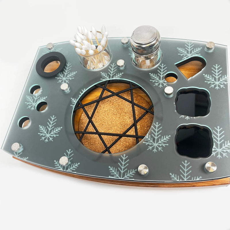 Freeze Pipe Stand and Smoke Session Organizer Tray with Accessories