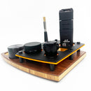 Venty by Storz & Bickel ~ Smoke Session Organizer Tray with Prep Area, Grinder, Storage Jar, Ash Can, Resin Brush Handle and Bamboo Base