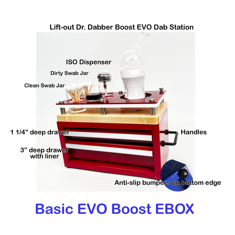 E-BOX Mini Steel Tool Chest Dr. Dabber Boost EVO Dab Station With 2 Dr E-BOX Mini Steel Tool Chest Dr. Dabber Boost EVO Dab Station With 2 Dr