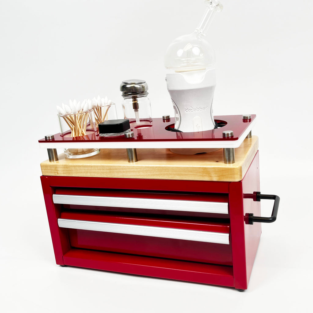 E-BOX Mini Steel Tool Chest Dr. Dabber Boost EVO Dab Station With 2 Dr E-BOX Mini Steel Tool Chest Dr. Dabber Boost EVO Dab Station With 2 Dr