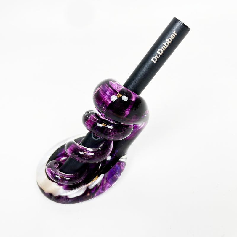 Handmade Glass Swirl Stand for Dr Dabber Drop in Three Bright Colors, Cobalt Blue, Turquoise, and Purple (Copy)