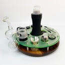 Lazy Susan Style Dr. Dabber Switch Dab Rig Station Organizer 13.5" Diameter Round Dab Tray ~  ISO Dispenser, Swab Beaker