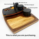 Venty by Storz & Bickel ~ Smoke Session Organizer Tray with Prep Area, Grinder, Storage Jar, Ash Can, Resin Brush Handle and Bamboo Base