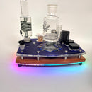 Freeze Pipe LED "Light Show" Rig Station Tray Session Organizer Stores Glass Safely