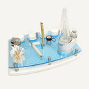 Limited Edition ~ Puffco Rig Station Dab Organizer Tray with White Corian Base and Tidal Mist Top Includes ISO Dispenser and Swab Jar