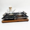 Puffco Pro Serving Tray with INNOVA Glass ISO Station, Carrying Handles and Slot for Charging Base