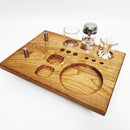 Zenco Sipping Vaporizer Basic All  Wood Tray for Organizing Your Dab Session with ISO Dispenser and Swab Jar