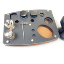 Ispire Daab Rig Station Tray Dab Session Organizer Cleaning Stand Flat Black On a Walnut Hardwood Base