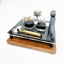 Mini Puffco Pivot Dab Station Session Organizer with Hot Knife Slot, Stainless ISO Dispenser Pump, Swab Holders