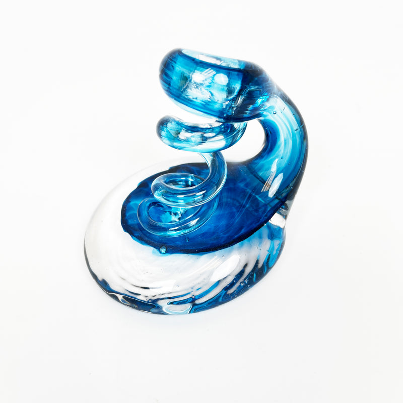 Handmade Glass Swirl Stand for Dr Dabber Drop in Three Bright Colors, Cobalt Blue, Turquoise, and Purple (Copy)