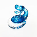 Handmade Glass Swirl Stand for Puffco Hot Knife in Three Bright Colors, Cobalt Blue, Turquoise, and Purple