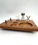 Zenco Sipping Vaporizer Basic All  Wood Tray for Organizing Your Dab Session with ISO Dispenser and Swab Jar