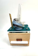 Compact Puffco Dab Session Wooden Box with Hidden Compartments, Storage Drawer, Hot Knife Slot, ISO Dispenser, Swab Jar