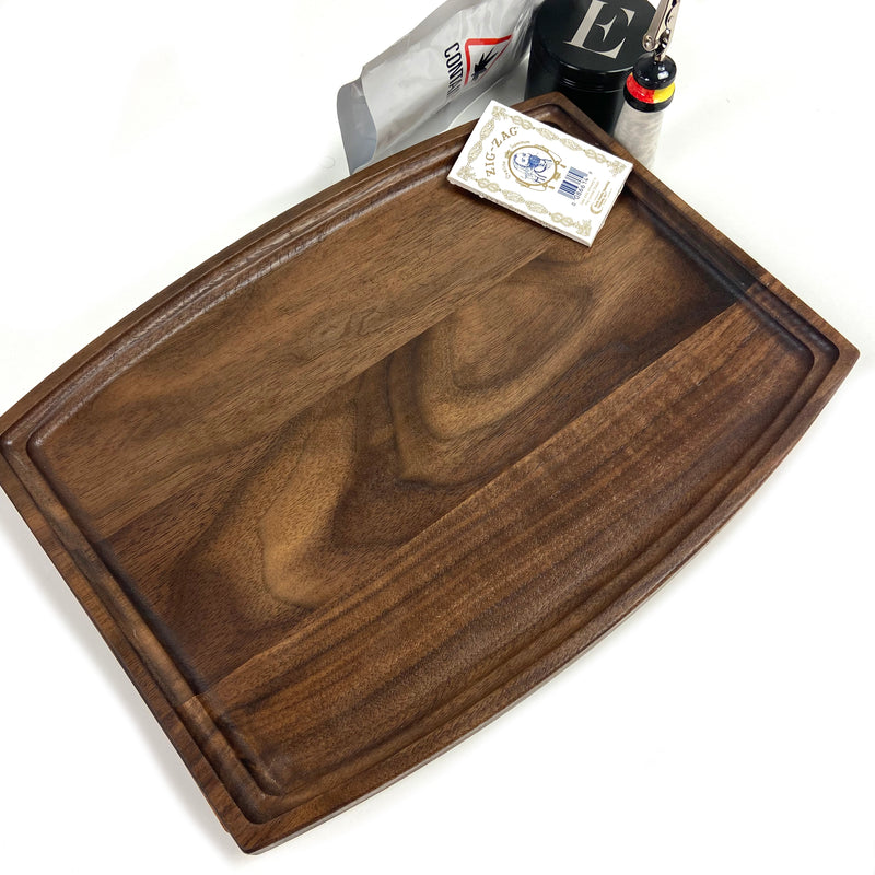 Repurposed Hardwood Cannabis Rolling Tray ~ One Piece Lap Size ~Three wood choices