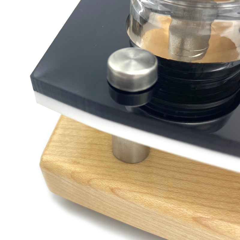 Concentrate Session Organizer and Dab Tool Holder with Silicone Easy-Clean Mat ~ by E-Trays ~ 15X6" Hardwood Base