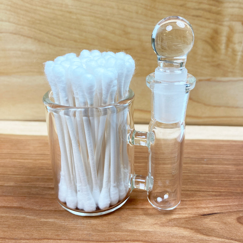 Elegant Art Glass ISO/Swab Combination Holders Dab Rig Vape Cleaning Accessory
