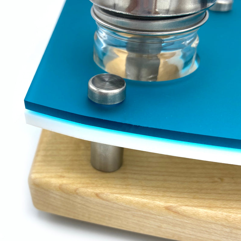 E-Trays Frosted Berry Dab Rig Station Organizer for Puffco Brand Peak or Pro Portable Cannabis Vaporizer ~ Stainless / Glass ISO Pump, Swab Vase