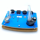 E-Trays Gloss Blue Dab Rig Station Organizer for Puffco Brand Peak or Pro Portable Cannabis Vaporizer ~ Stainless / Glass ISO Pump, Swab Vase