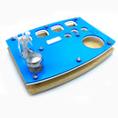 E-Trays Gloss Blue Dab Rig Station Organizer for Puffco Brand Peak or Pro Portable Cannabis Vaporizer ~ Stainless / Glass ISO Pump, Swab Vase