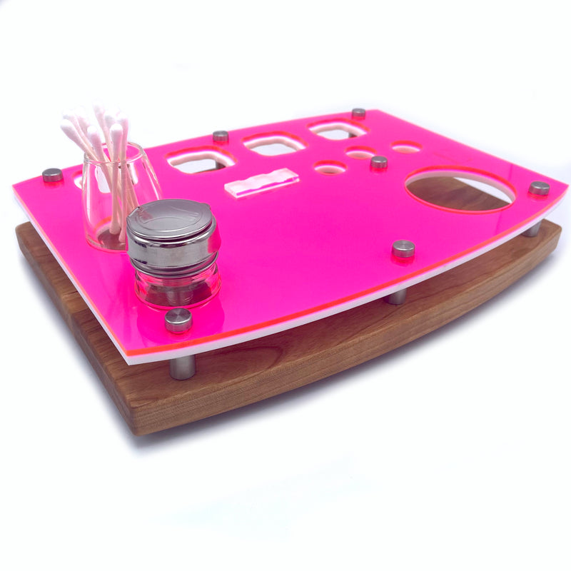 Neon Red E Tray Rig Station Organizer for Puffco Brand Peak Or Pro Portable Dab Concentrate Vaporizer