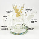 The Innova Plus Dab ISO Station has a place for everything to keep your session clean up quick and easy. Our station even has a side cup to soak and clean pearls and pills. The tool holder tube is large enough for your tweezers.  Shown in smoke.