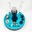 Lazy Susan Style Dr. Dabber Switch Dab Rig Station Organizer 13.5" Diameter Round Dab Tray ~  ISO Dispenser, Swab Beaker