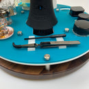 Lazy Susan Style Dr. Dabber Switch Dab Rig Station Organizer 13.5" Diameter Round Dab Tray ~  ISO Dispenser, Swab Beaker