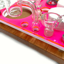 Mini 8X7 Dab Session Tool Tray with TAG ISO Swab Jar Cleaning Station : Neon Red