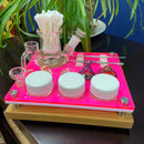 Mini 8X7 Dab Session Tool Tray with TAG ISO Swab Jar Cleaning Station : Neon Red