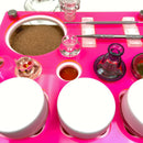 Mini 8X7 Dab Session Tool Tray with TAG ISO Swab Jar Cleaning Station : Neon Red