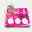 Mini 8X7 Dab Session Tool Tray with TAG ISO Swab Jar Cleaning Station : Neon Red