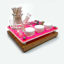 Mini 8X7 Dab Session Tool Tray with TAG ISO Swab Jar Cleaning Station : Neon Red