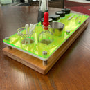 E Tray Concentrate Dab Session Organizer & Cleaning Station~ Science Themed Cannabis THC Symbol Etched Neon Acrylic Top