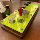 E Tray Concentrate Dab Session Organizer & Cleaning Station~ Science Themed Cannabis THC Symbol Etched Neon Acrylic Top