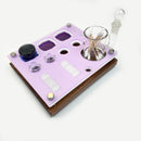 8X7 Mini Dab Concentrate Tray Cleaning Station With The Press Club ISO Swab Jar and Banger / Carb Cap Storage in Frost Lilac on a Walnut Base