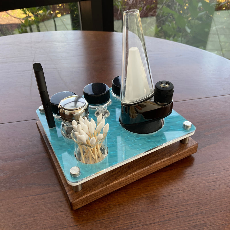 Mini Puffco "Wet Look" Dab Rig Station Organizer for Portable Cannabis Vaporizer and Hot Knife