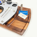 E-Trays Large Combo Dab Banger Station and  Herb Rolling Tray  Unit ~ Fits Water Pipes with 2.75" - 4" Diameter Base