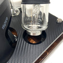 Ispire Daab Rig Station Tray Dab Session Organizer Cleaning Stand Flat Black On a Walnut Hardwood Base