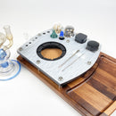 E-Trays Large Combo Dab Banger Station and  Herb Rolling Tray  Unit ~ Fits Water Pipes with 2.75" - 4" Diameter Base